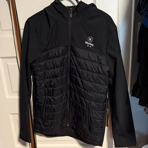 Hurley Black Quilted Hoodie Jacket